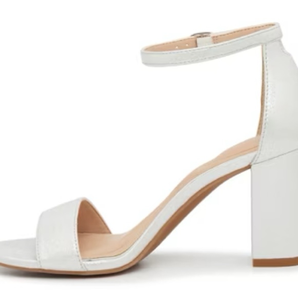 Kelly & Katie White Block Heel Sandals